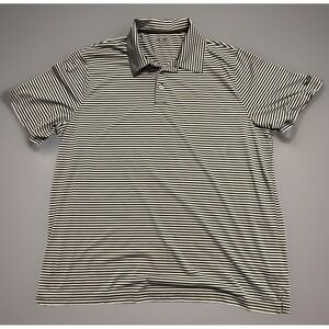 Champion Golf Short Sleeve Polo Shirt Gray Stripes Embroidered Logo XXL 2XL JBHS